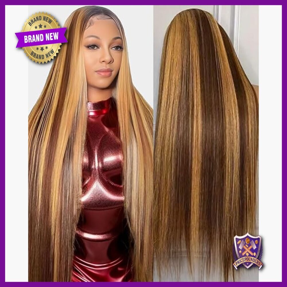 13x6 HD Lace Front Wig Human Hair 32 Inch Straight 200 Density Pre Plucked